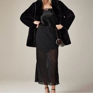 J. Crew Black Midi Skirt